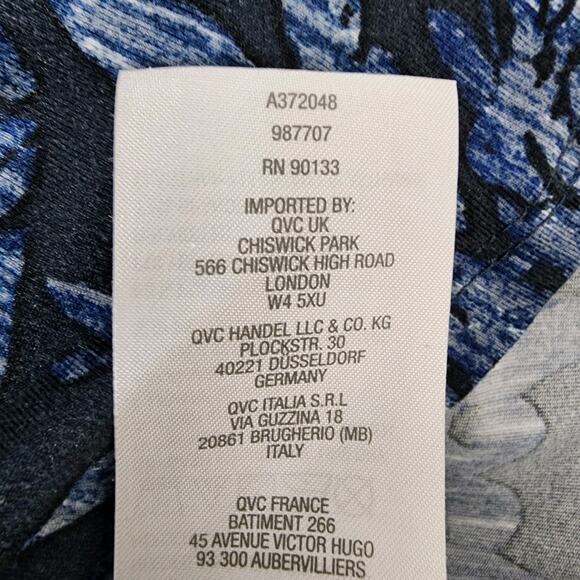 Belle by Kim Gravel Womens Tie Front Print Knit Top Size Large Blue Knit A372048 - Picture 11 of 11